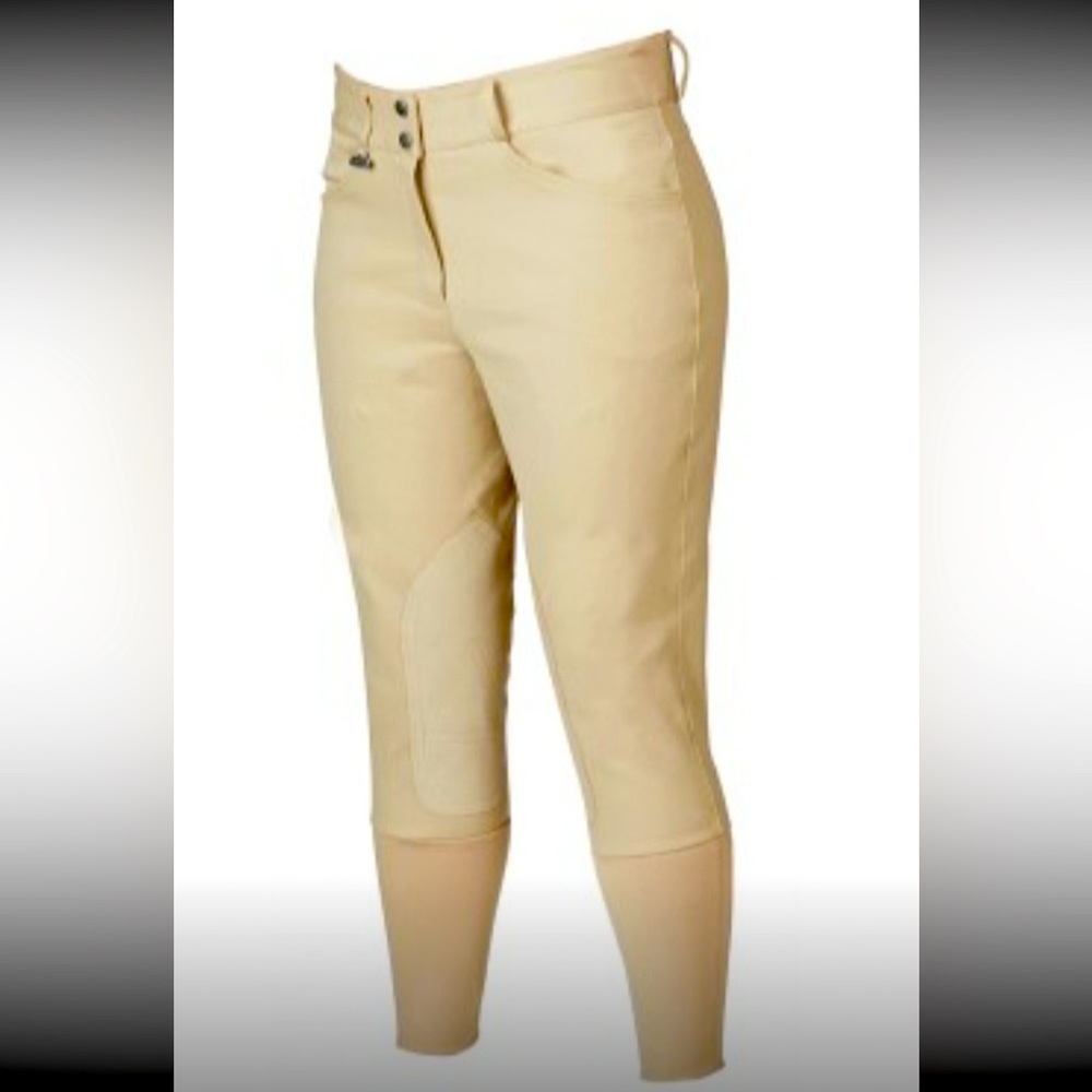 Dublin Prime Gel Beige Knee Patch Horse Riding Breeches 28